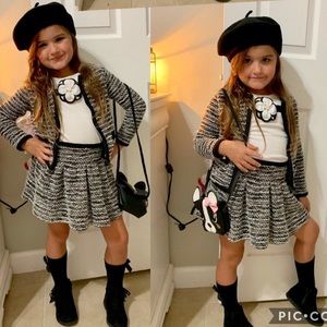 Adorable girls skirt and jacket set